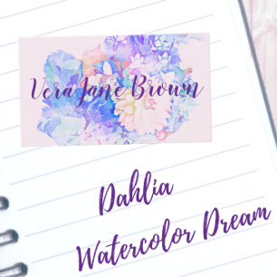 Visita Dahlia Bouquet Watercolor - Tarjeta de presentació