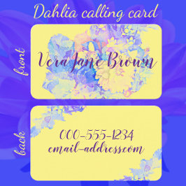 Visita Dahlia Bouquet Watercolor - Tarjeta de presentació