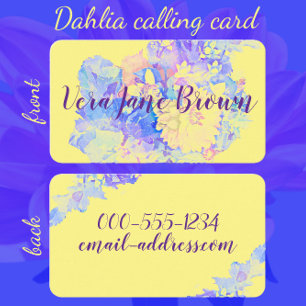 Visita Dahlia Bouquet Watercolor - Tarjeta de presentació