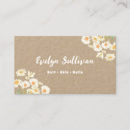 Visita Daisies acuarela kraft tarjeta de negocios