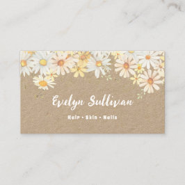 Visita Daisies wildflowers kraft papel tarjeta de negocio