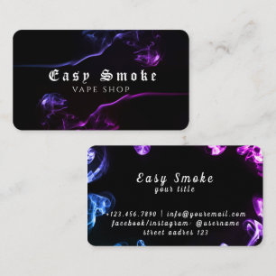 Visita Dark Black Purple Smoke Vape Shop Tarjeta de Negoc