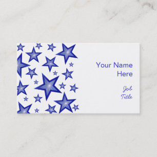Visita Dark Blue Stars - blanco lateral de la tarjeta de