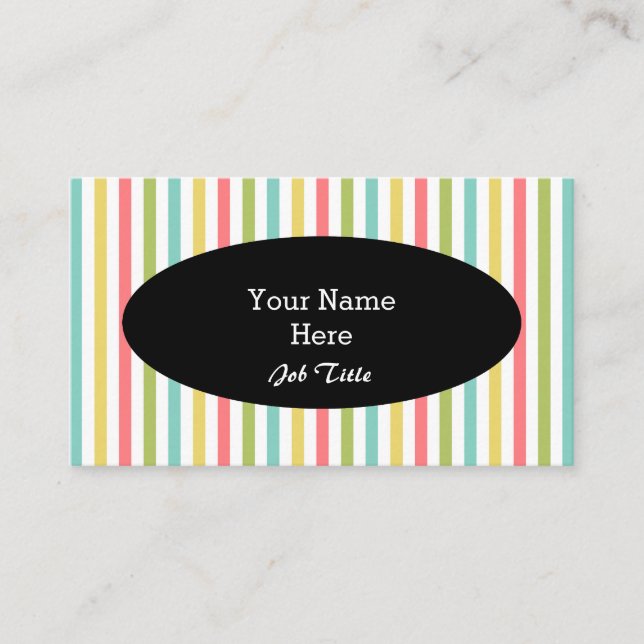 Visita Dazzle Stripe Classic tarjeta de negocios negro ov (Anverso)