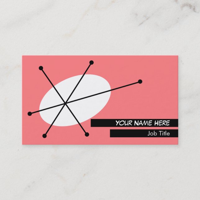 Visita Dazzle Tarjeta de negocios rosa negro hacia atrás (Anverso)