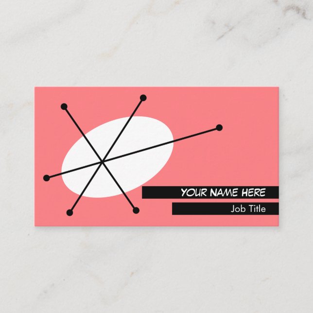 Visita Dazzle Tarjeta de negocios rosa negro hacia atrás (Anverso)