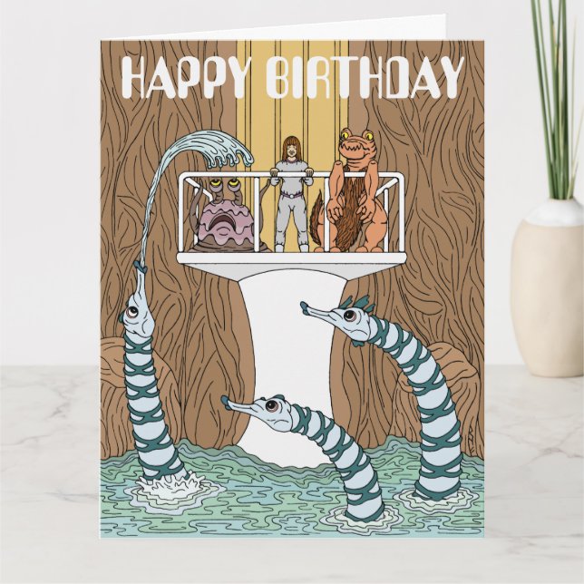 Visita de la piscina de la tarjeta de cumpleaños d (Anverso)