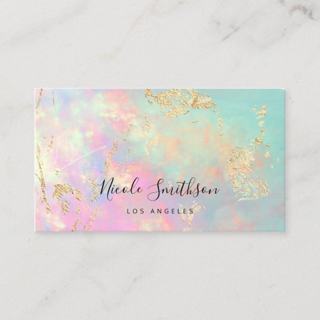 Visita delicada tarjeta de negocios opal (Anverso)