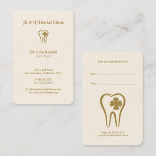 Visita Dentista clásico   Tarjeta de cita dorada dental