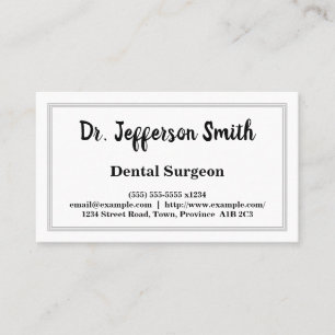 Visita Dentista de nombre de guión - Tarjeta de presentac