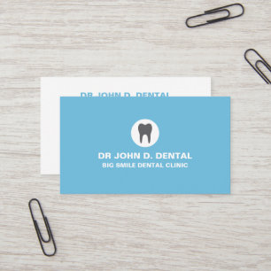 Visita Dentista, tarjeta de negocios azul dental con logo