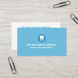 Visita Dentista, tarjeta de presentación azul dental con