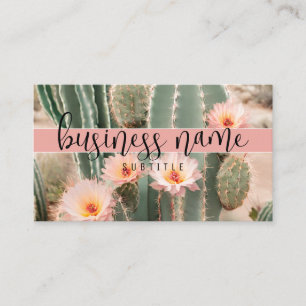 Visita Derset Cactus + Flowers Boho Tarjeta de presentaci