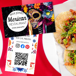 Visita Día de Muertos Tarjeta de Negocio de Restaurante M