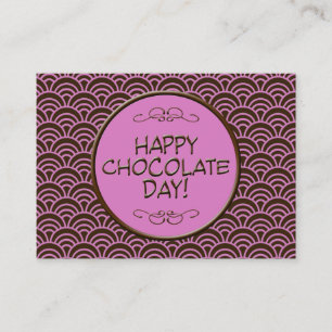Visita ¡Día feliz del chocolate! Rosa y tarjeta de visi