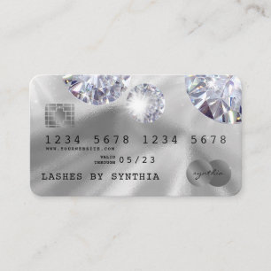 Visita Diamante plateado estilo tarjeta de crédito