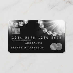 Visita Diamante plateado estilo tarjeta de crédito