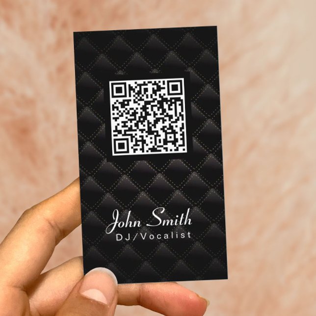 Visita Diamond Quilt QR Code DJ Music Tarjeta de presenta (Subido por el creador)