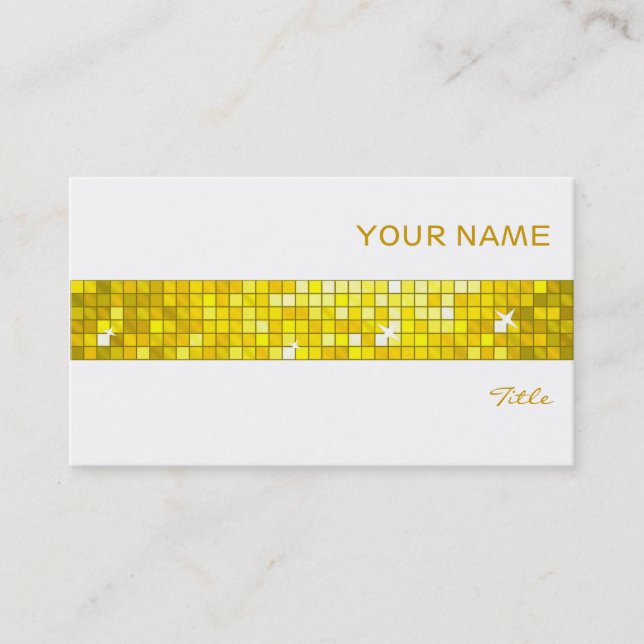 Visita Disco Tiles Amarillo tarjeta de negocios tira de t (Anverso)