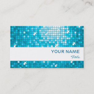 Visita Disco Tiles Blue tarjeta de negocios banda blanca