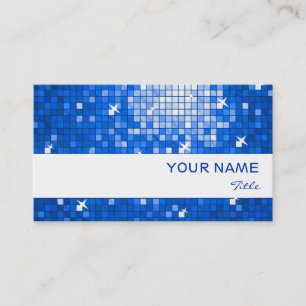 Visita Disco Tiles Dark Blue tarjeta de negocios banda bl