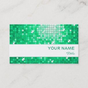 Visita Disco Tiles Jade tarjeta de negocios raya blanca