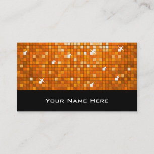 Visita Disco Tiles Naranja tarjeta de negocios negro