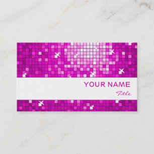 Visita Disco Tiles Pink tarjeta de presentación blanca r