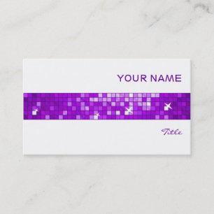 Visita Disco Tiles Purple tarjeta de negocios tira blanca
