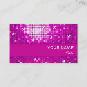 Visita Disco Tiles tarjeta de negocios rosa banda rosa