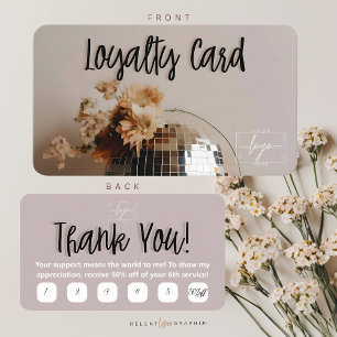 Visita Discoteca   Boho Flowers   Tarjeta de fidelización