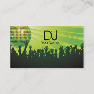 Visita Discoteca - DJ Tarjeta de negocios verde