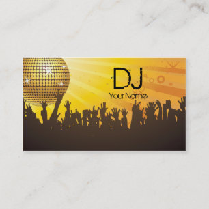 Visita Discoteca - DJ Tarjeta de presentación amarilla