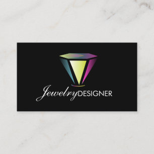 Visita Diseñador de Joyas Cristal de Gemas Tarjeta de Neg