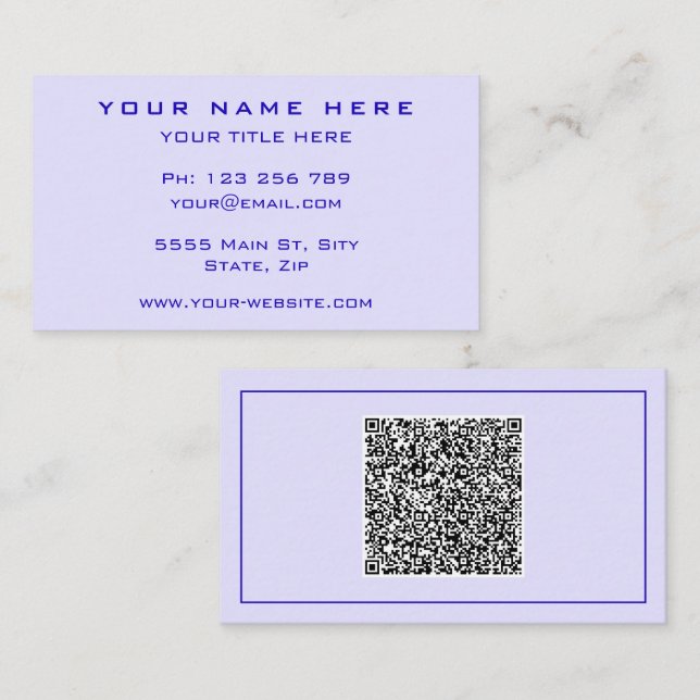Visita Diseñar su propia tarjeta de presentación con códi (Anverso / Reverso)