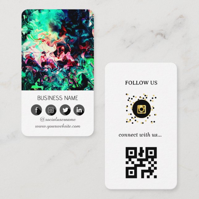 Visita Diseño de mármol - Tarjeta de presentación de códi (Anverso / Reverso)