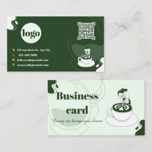 Visita Diseño de tarjeta de fidelidad de cafetería verde
