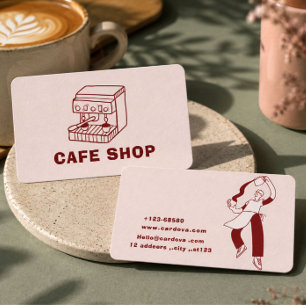 Visita Diseño de Tarjeta de Negocio de Café Minimalista M
