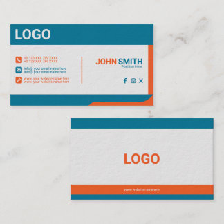 Visita Diseño de Tarjeta de Negocios Corporativa Azul Nar