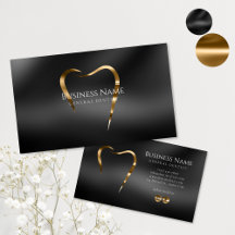 Diseño de Tarjeta de Negocios de Dentista en Oro N
