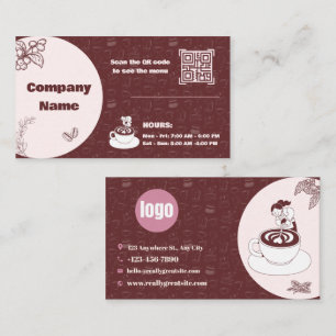 Visita Diseño de tarjeta de presentación de la cafetería 