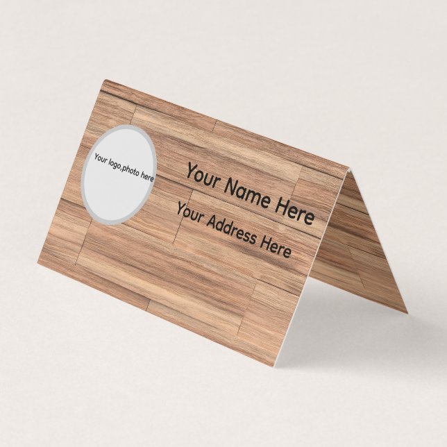 Visita Diseño de tarjeta de presentación de madera person (Anverso)