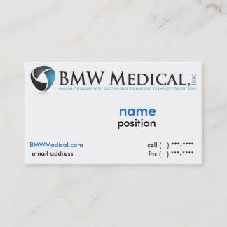 Visita Diseño de tarjeta médico de BMW