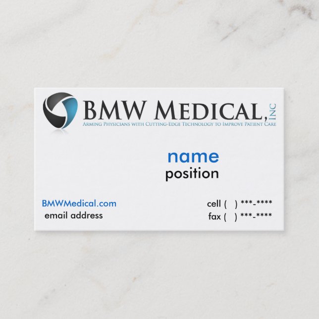 Visita Diseño de tarjeta médico de BMW (Anverso)