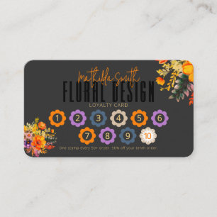 Visita Diseño Floral Sofisticado Tarjeta de Fidelidad Nar