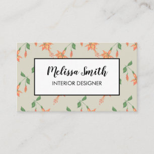Visita Diseño interior Patrón floral Tarjeta de presentac