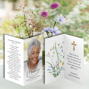 Visita Doblado En Tarjeta De Oración Fotográfica De Memor