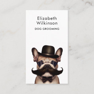Visita Dog Grooming Funny Tarjeta de Negocios Francesa de