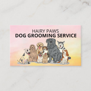 Visita Dog Grooming Watercolor Tarjeta de presentación