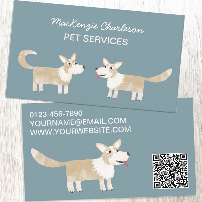 Visita Dog Mascota Services QR Código tarjeta de presenta (Subido por el creador)